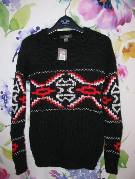 Černý svetr, dívčí, chlapecký, se vzorem, primark,xs