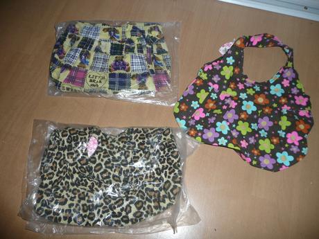 Kabelka látková malá květy méďa tygr,