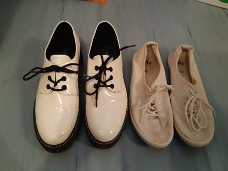 Dámské lakované polobotky + bílé plátěnky, vel. 38, 38