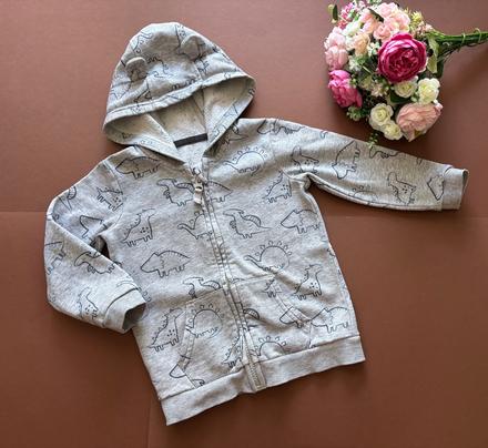 D79/ mikina šedá s dinosaury- v.18/24 mes., george,92