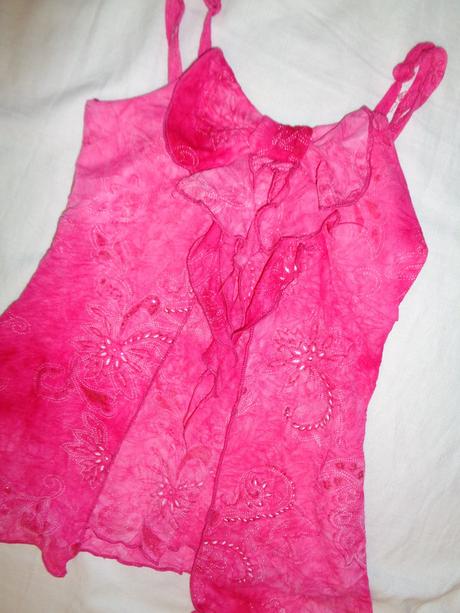 Luxusní splývavý sytě růžový topík, palomino,110