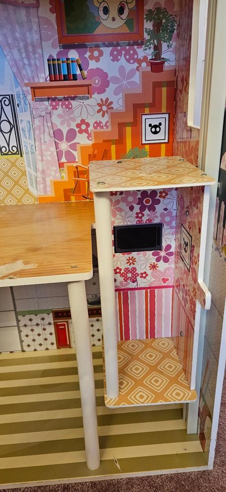 Dřevěný domeček pro panenky s vybavením - v.116cm, 