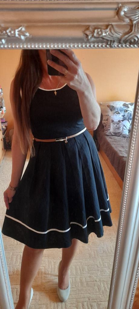 Orsay elegantní černé šaty - len / bavlna, orsay,38