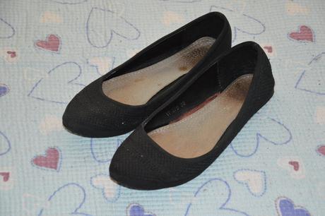 Černé balerínky s kamínky, 38