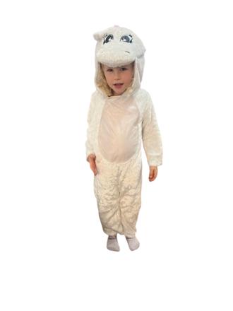 Karnevalový bílý kostým jednorožec,