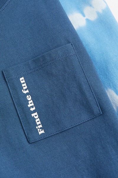 2-pack dětská trička h&m batika modrá vel. 122/128, h&m,122 / 128