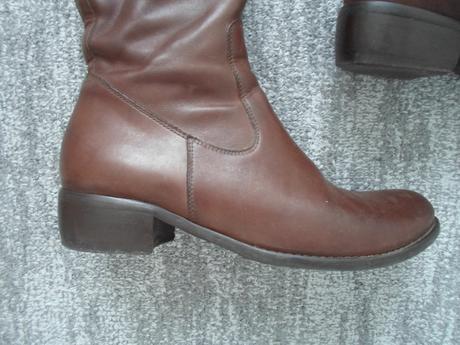 Hnědé kožené boty kozačky lasocki, lasocki,39