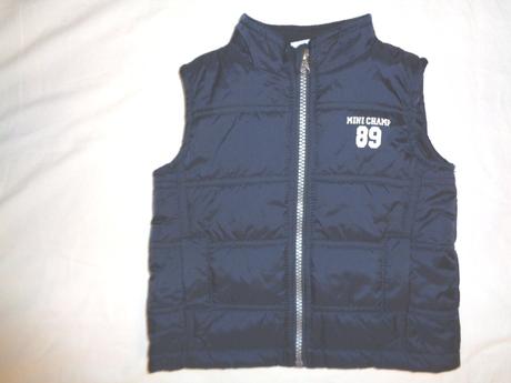 Super modročerná prošívaná přechodová vesta, impidimpi,74