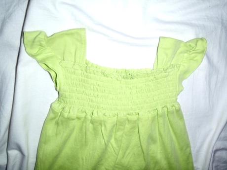 Nádherné limetkové bavlněné žabičkové šaty, george,68