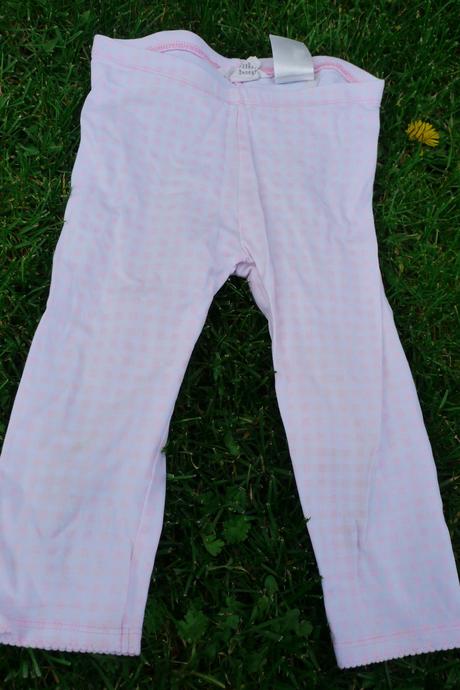 Biloruzove kostickovane leginy 3/4 delka, h&m,116