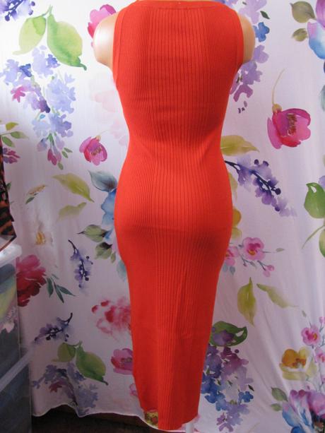 Oranžové přiléhavé midi šaty z pleteniny h&m, h&m,s