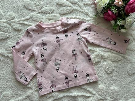 Triko růžové s baletkou - v.6/9 měs., primark,74