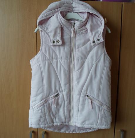 Růžová krémová zateplená vesta vestička, colours of the world,m