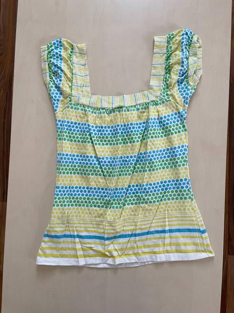 Barevný top s hranatým výstřihem, vel s, me xdye, s