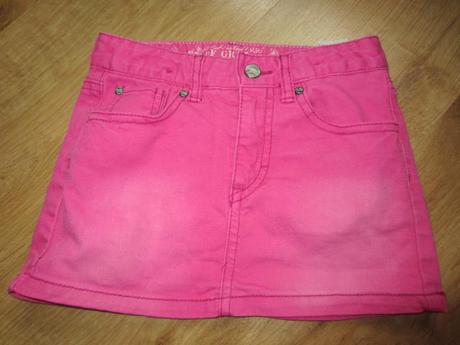 Peckovní neon růžová mini džínová, riflová sukně, h&m,116