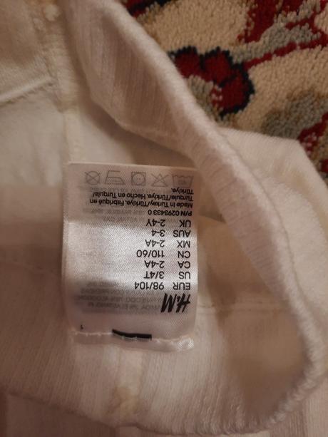 2x bílé punčochy, h&m,98