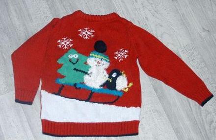 Vánoční bavlněný svetr vel. 1,5-2 roky, 92