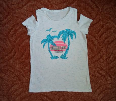 Bílé tričko triko krátký rukáv, 152