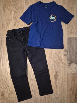Džíny a tričko h&m vel. 110, 104–116