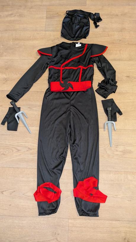 Ka216 karnevalový kostým ninja vel. 134, 8 - 9 let,
