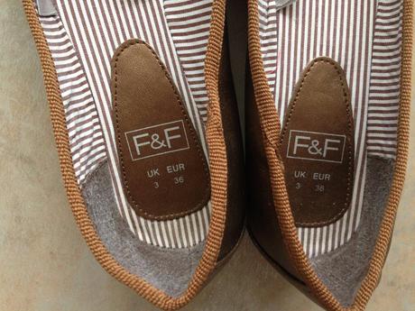 Hnědé metalické baleríny vel.35-36 zn.ff mašlička, f&f,36