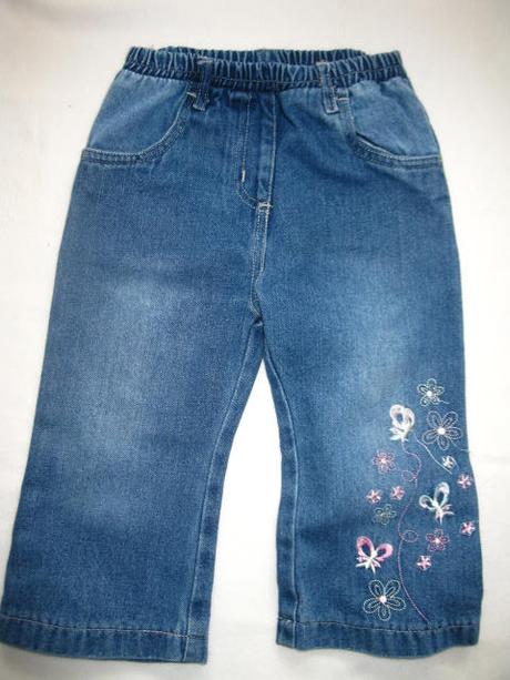 Džíny s  výšivkou motýlků, cherokee,86