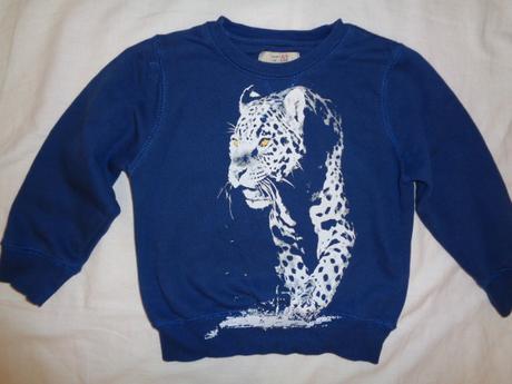 Luxusní modrá mikina s tygrem, zara,104