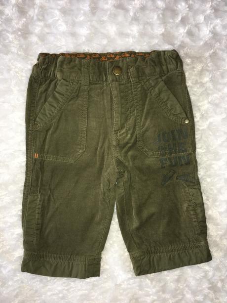 Khaki manžestrové kalhoty h&m, h&m,68