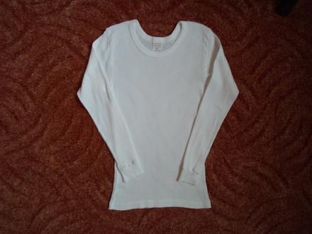 Bílé tričko triko dlouhý rukáv, evona,128