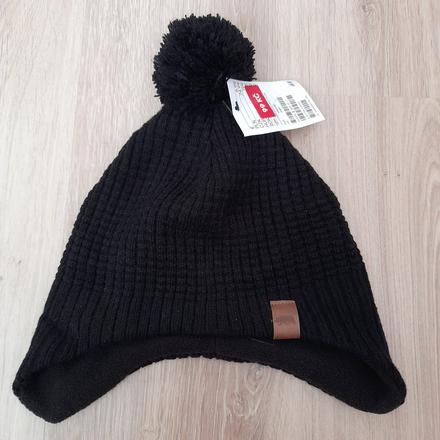 Dětská černá zimní čepice, vel. 110/128, zn. h&m, 110
