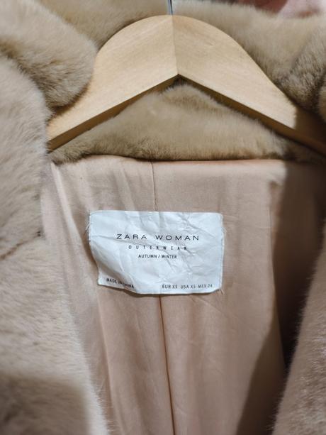 Pudrový kožíšek zara, zara,xs