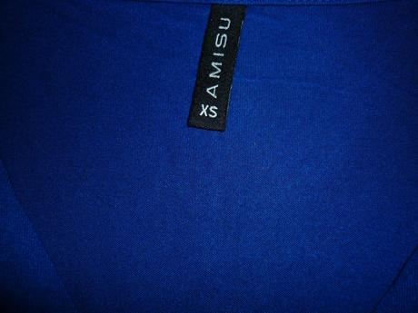 Modrý top s černým páskem amisu, amisu,xs