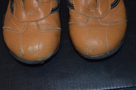 Kožené boty, polobotky, suchý zip, 27