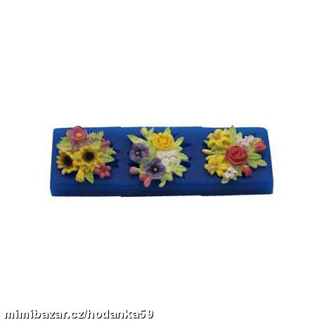 Silikonová forma-3 druhy kytic, 