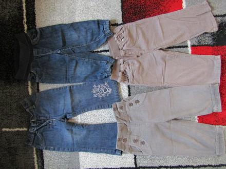 Zateplené riflové +manšestrové kalhoty vel.86 -4ks, h&m,86