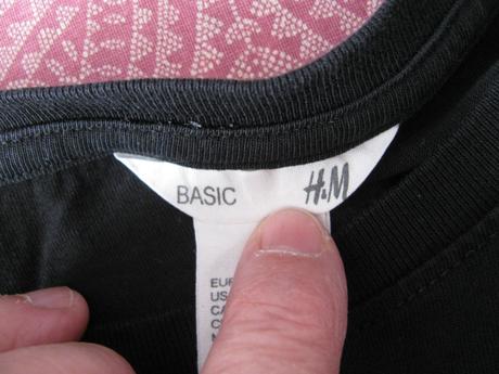 Dětské černé bavlněné tričko / unisex, h&m,122
