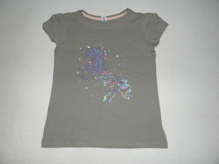 Tričko s jednorožcem z flitrů zn. dopodopo vel.128, dopodopo,128