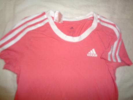 Růžové bavlněné tričko adidas 11/12 let, adidas,152