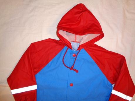 Luxusní modročervený pláštěnkový kabát, 110