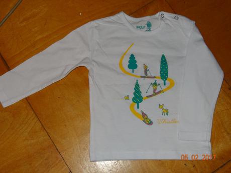 Bavlněná halenka bílá sjezdovka, wolf,74