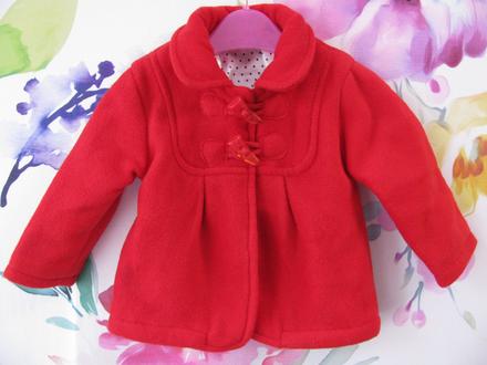 Přechodný fleecový červený kabátek, st. bernard,74