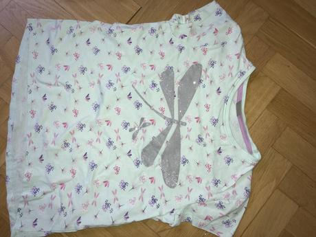 3x zelenkavé tričko, vážka, krajka, 122, 134