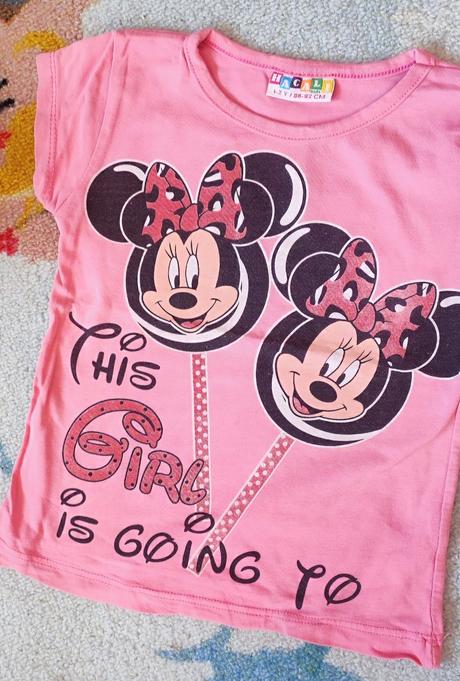 Dětské růžové tričko s minnie, vel. 86-92, 86