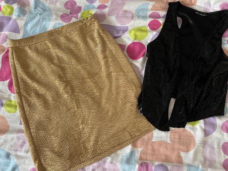 Damska zlata sukne, h&m,s