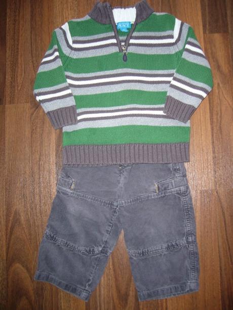 Úžasný komplet - svetr a manšestráky zn. place, 92