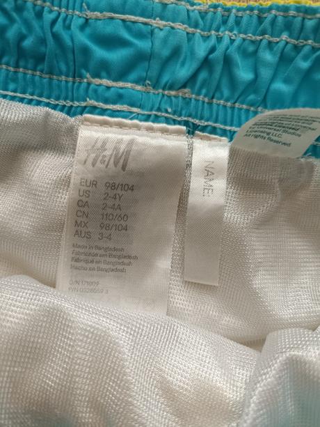 Koupací kraťasy, h&m,104
