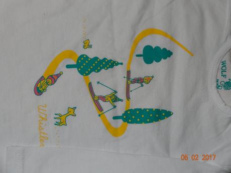 Bavlněná halenka bílá sjezdovka, wolf,74