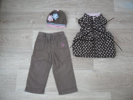 Podšité kalhoty + čepička, dopodopo,92