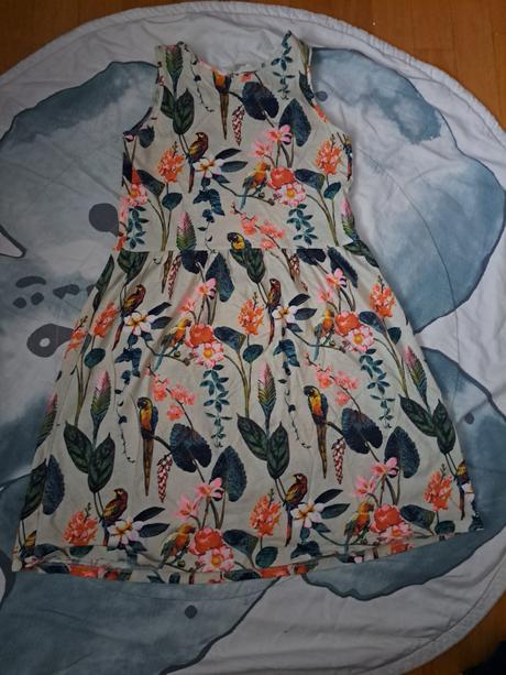 Šaty s papoušky, h&m,158