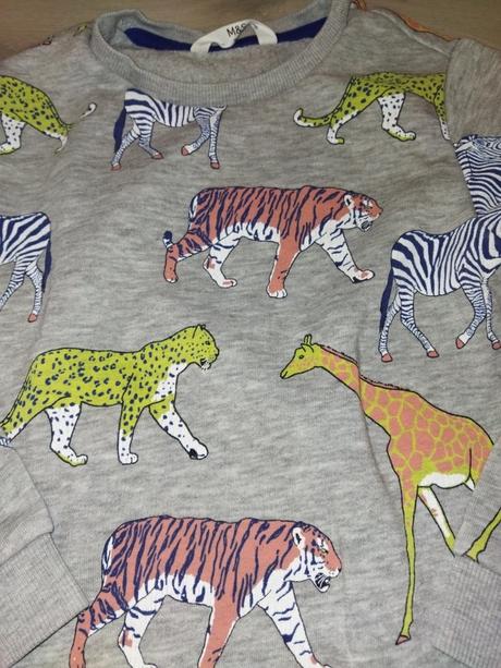 Šedá mikina se zvířátky 110, marks & spencer,110